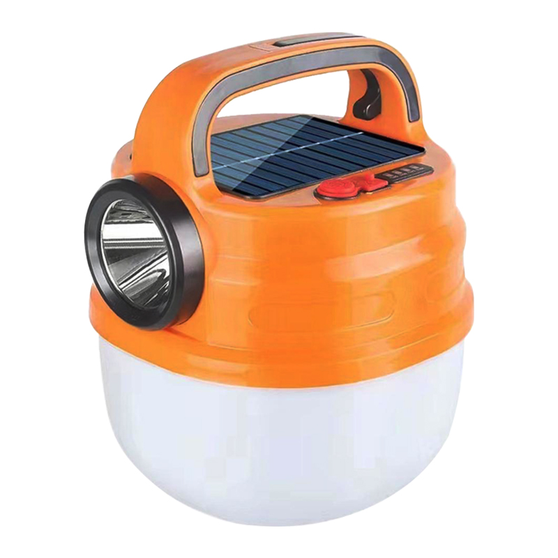 Powermaster HB-V70 50W Solar Camping Lantern, Orange and White