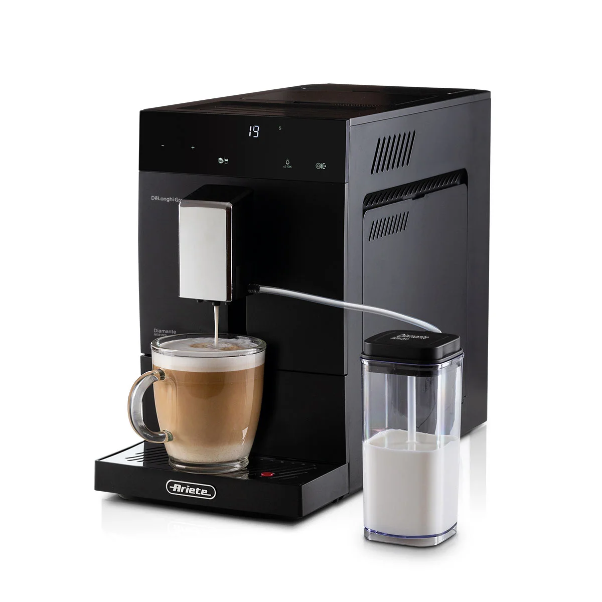 Ariete Diadema Cappuccino entegre süt köpürtücülü otomatik kahve makinesi (Silver)