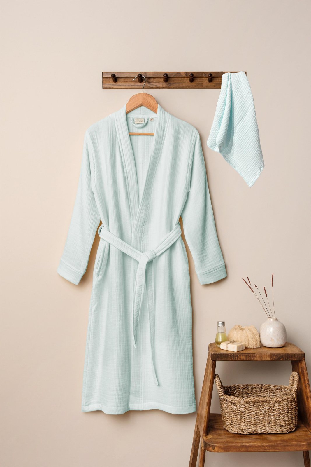 Unisex Kimono Müslin Bornoz-Havlu Seti