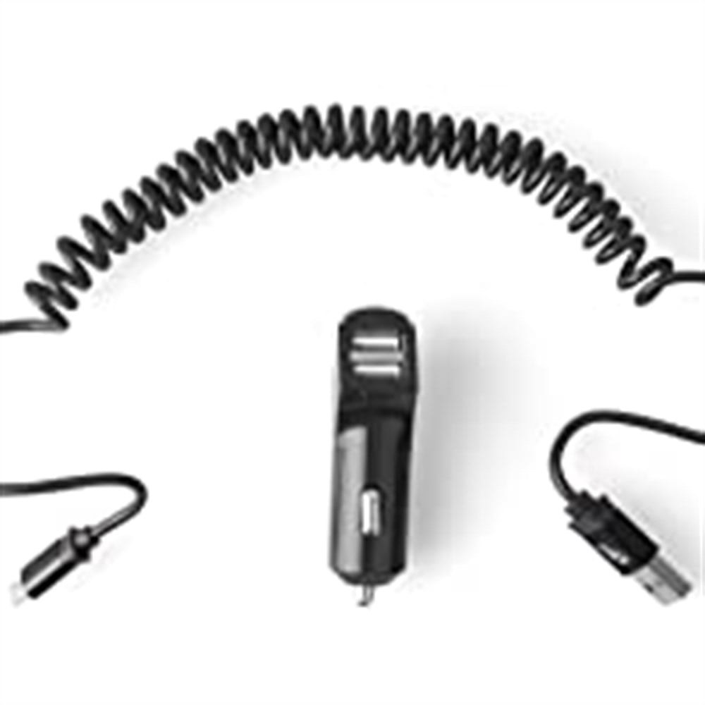 Petrix PT M8005A 2.1A Car Charger with Micro USB Coiled Cable