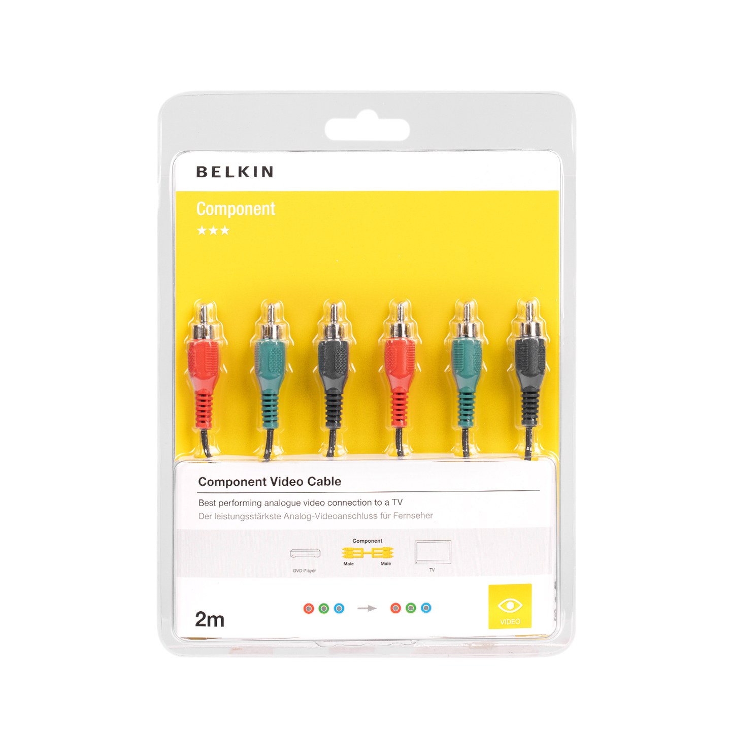 Belkin BLK- F3Y080bf2M 2m 3xRCA,M/M Metal Kablo