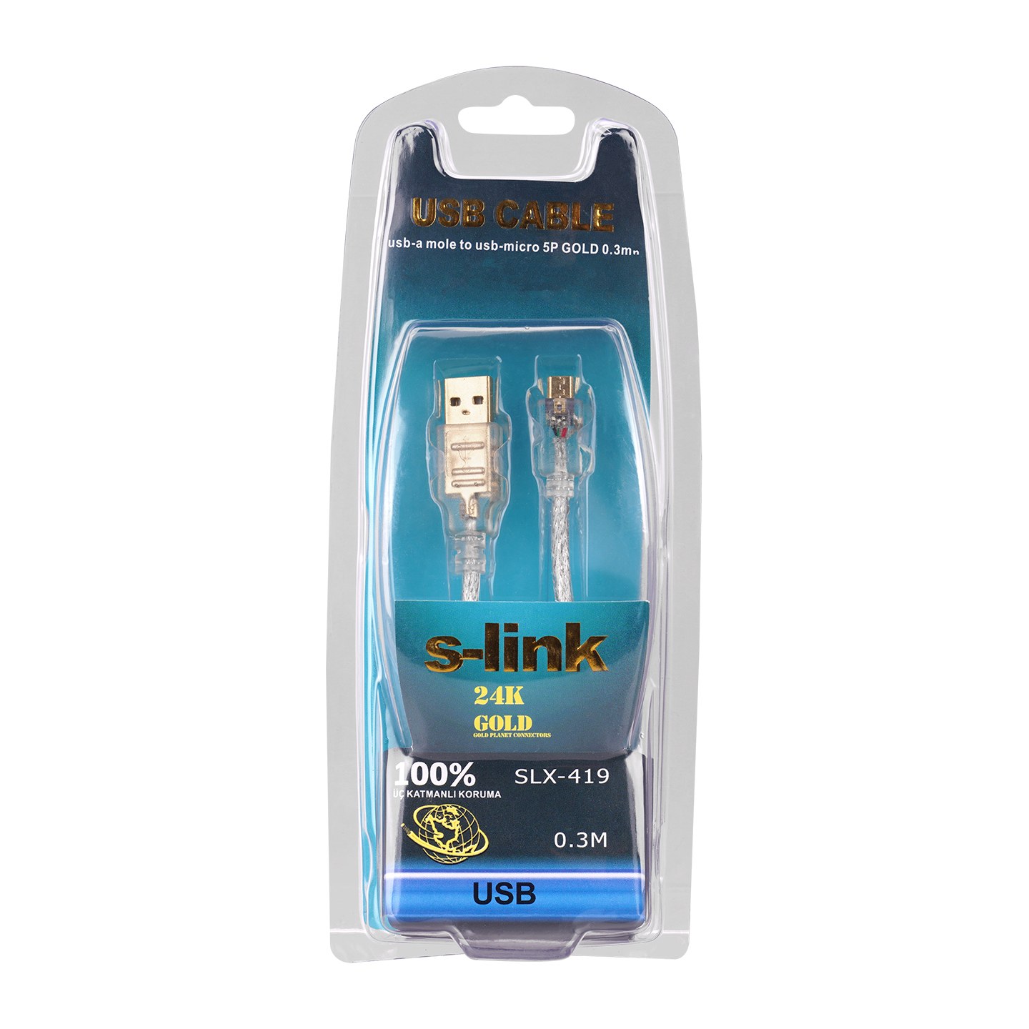 S-Link SLX-419 0.3m USB AM/MICRO5P Cable