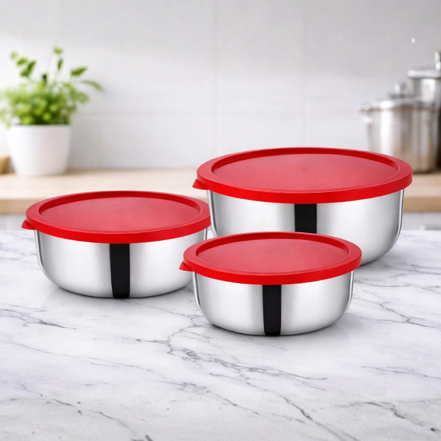 YONCA 6 PARCA CELIK SAKLAMA KABI (14CM -16CM -18CM)