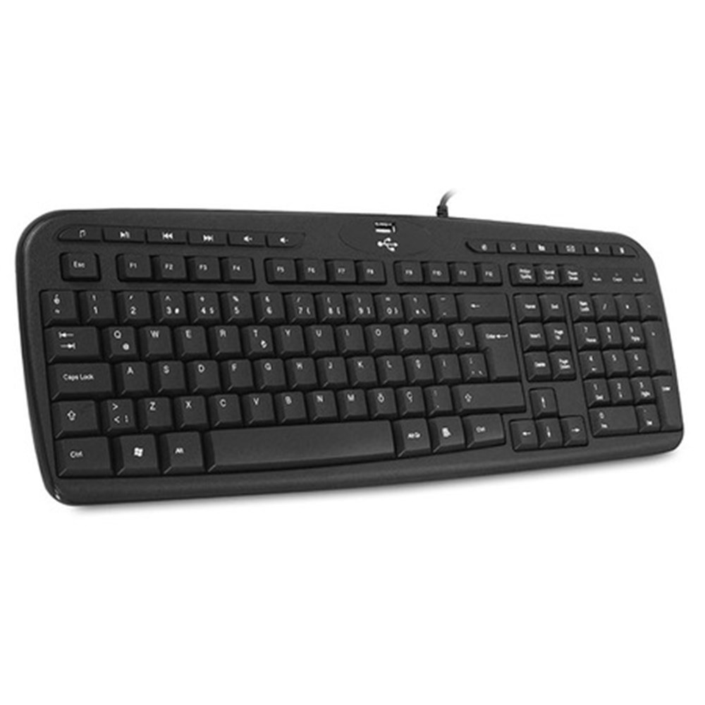 Everest KB-799 Чёрная проводная USB-клавиатура с USB-хабом