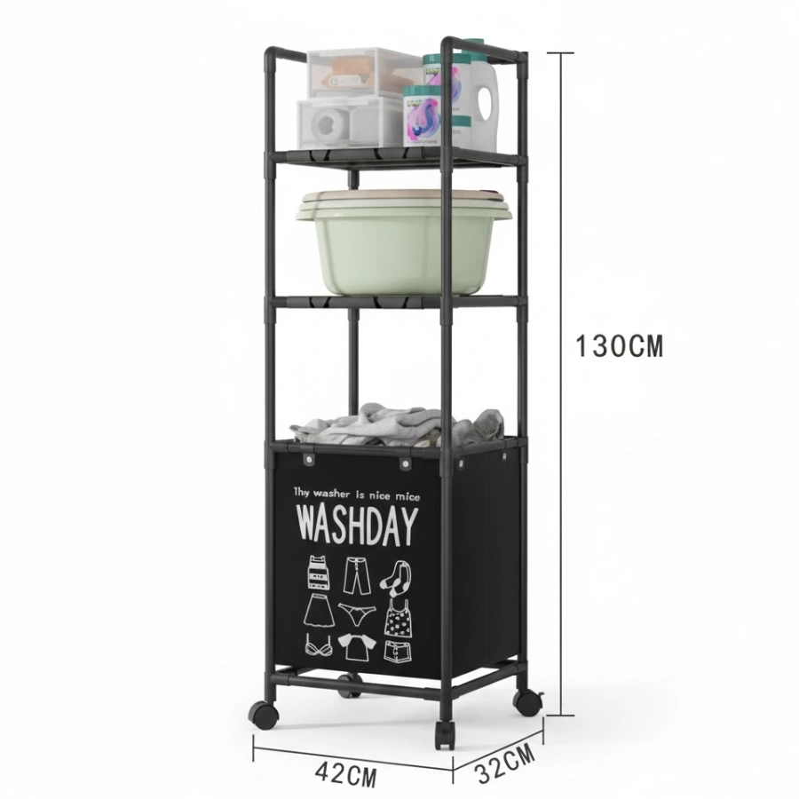ETM YH6905-3 Tekerlekli Çamaşır Düzenleyici Raf 130 cm