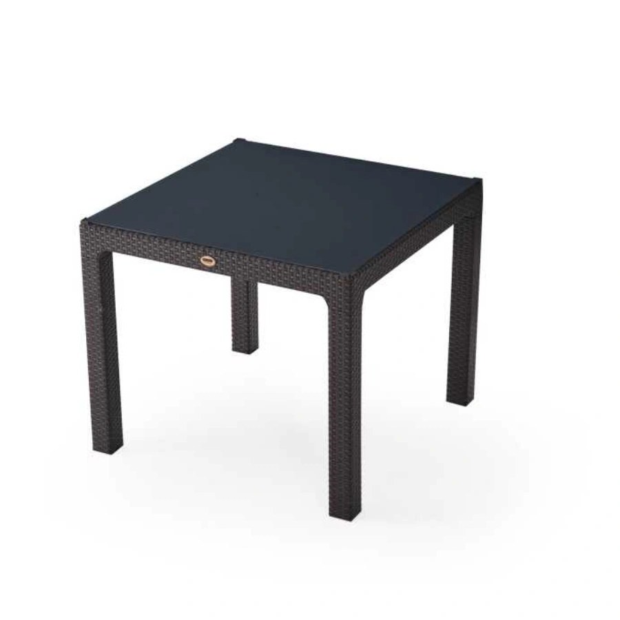 Heniver Z.2551 90x90 Glass-Top Table, Coffee Grey