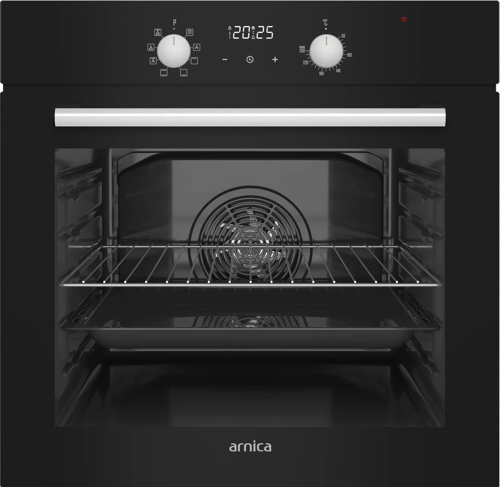 Arnica Built-in Oven 76 L Black Digital Turbo BOGB07DT