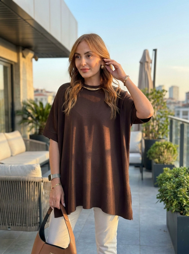 Girince 195189 Women's Oversized Mercerized Blouse