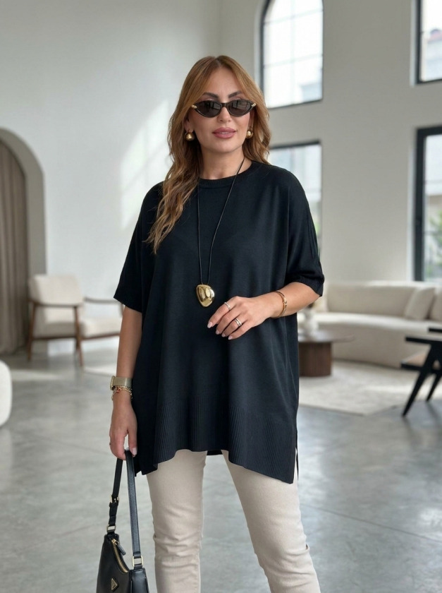 Girince 195186 Women's Oversized Mercerized Blouse