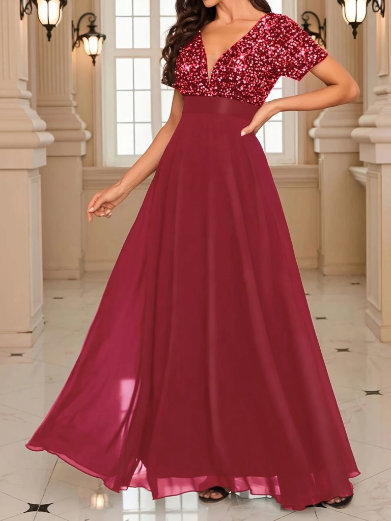 Girince 188177 Short-Sleeve Chiffon Bridesmaid Dress