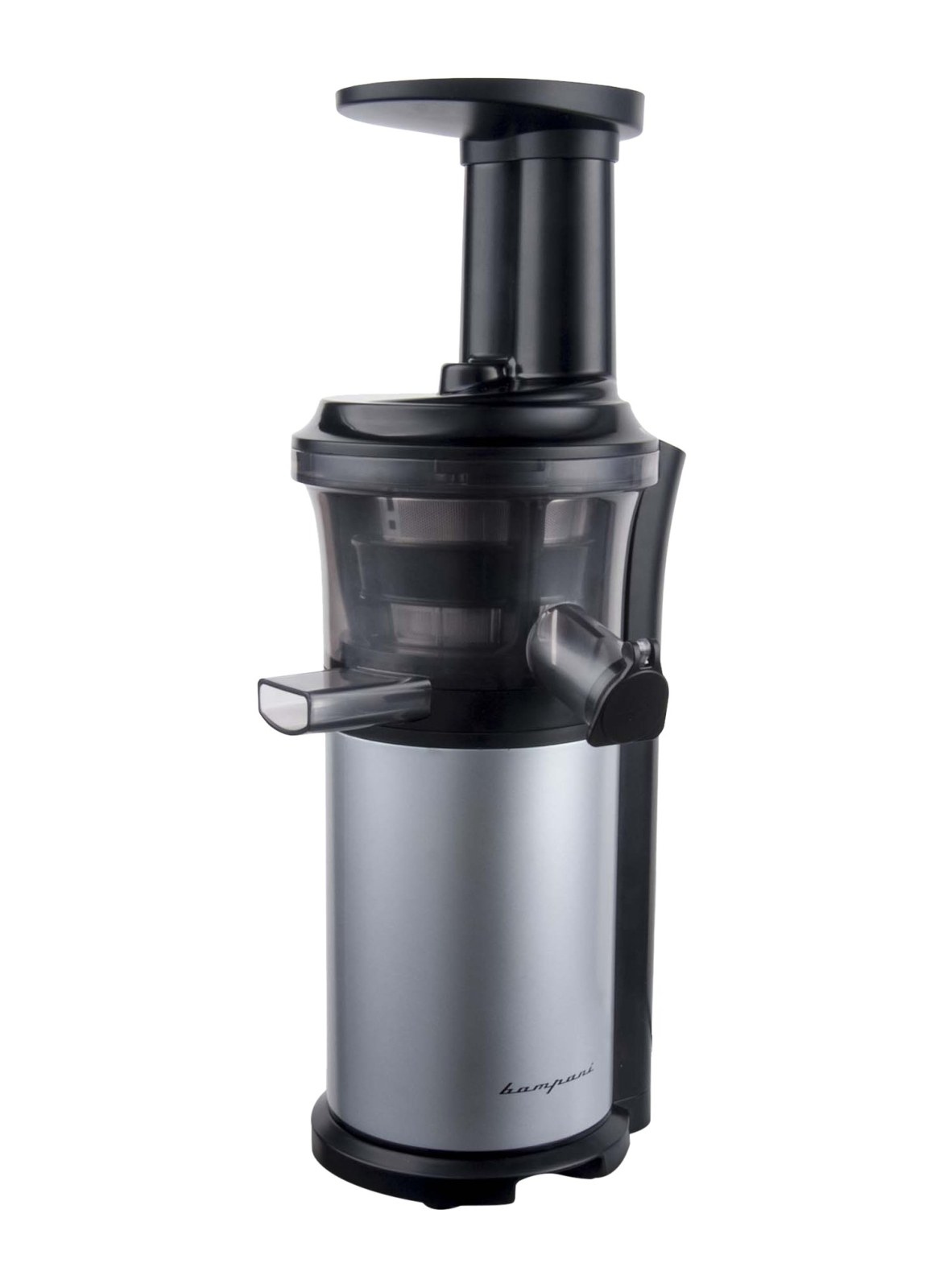 Bompani BOJ01IA/E шнековая соковыжималка 150 Вт, чёрная и Brushed Inox