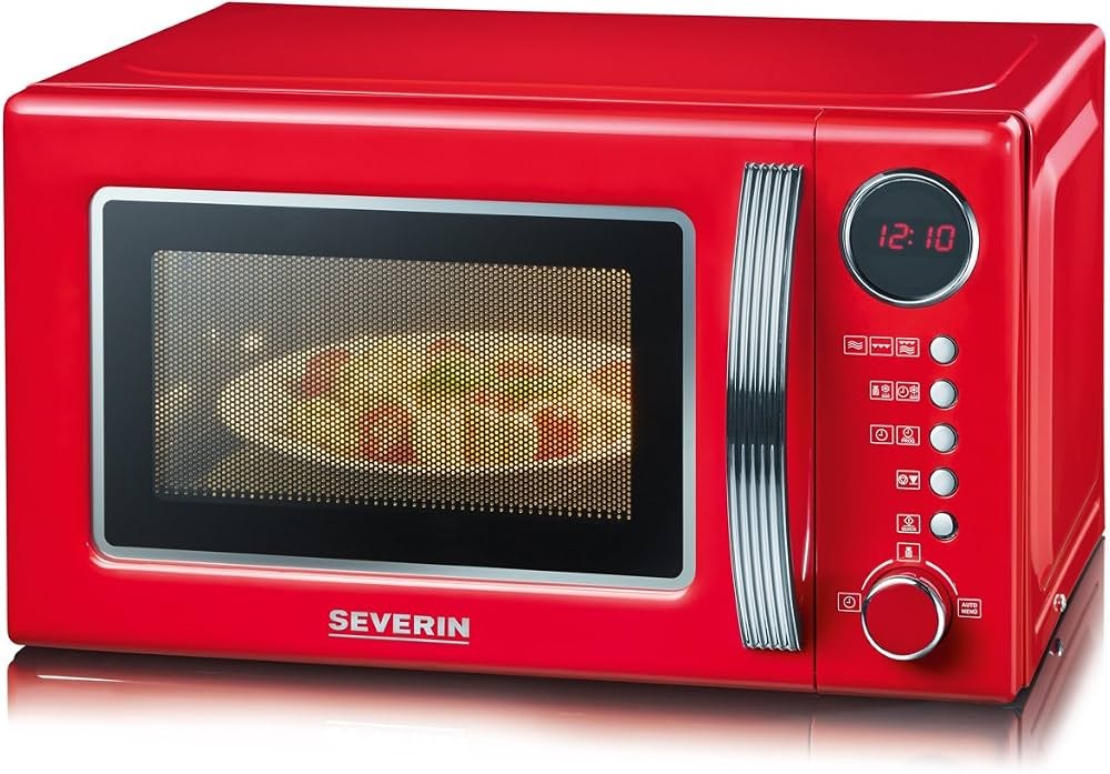 Severin MW 7893 20 L 700 W Retro Mikrodalga + Grill Fırın Kırmızı