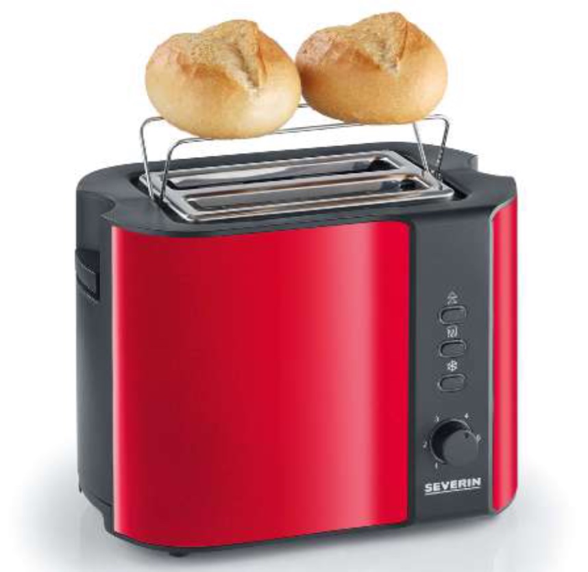 Severin AT 2217 Automatic Toaster 800 W 2 Dilim Metalik Kırmızı
