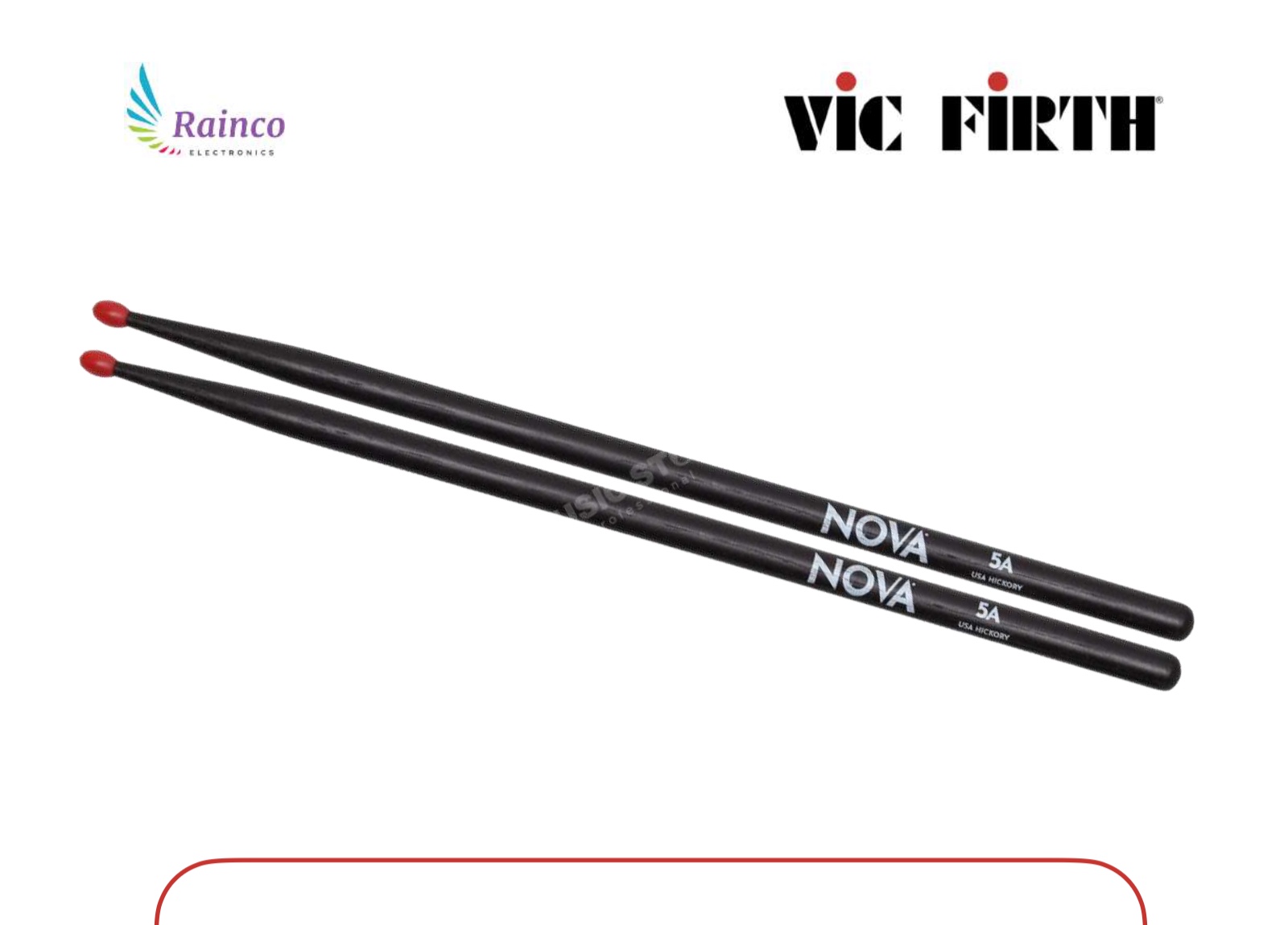 Vic Firth Nova 5A N5ANB Black Nylon-Tip Drumsticks