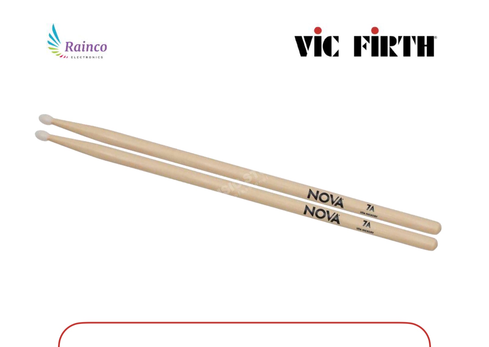 Vic Firth Nova 7A Drumsticks N7AN, 15.5 in Nylon Tip