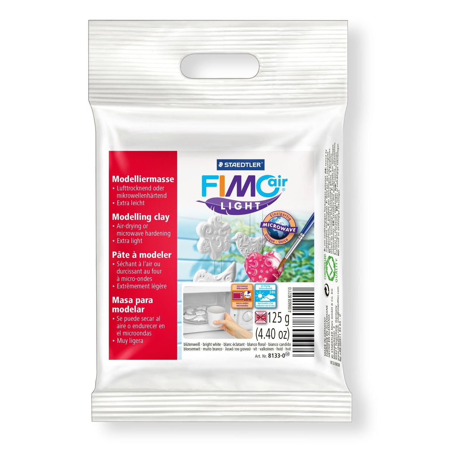 Staedtler Fimo белая лёгкая масса для лепки, 125 г