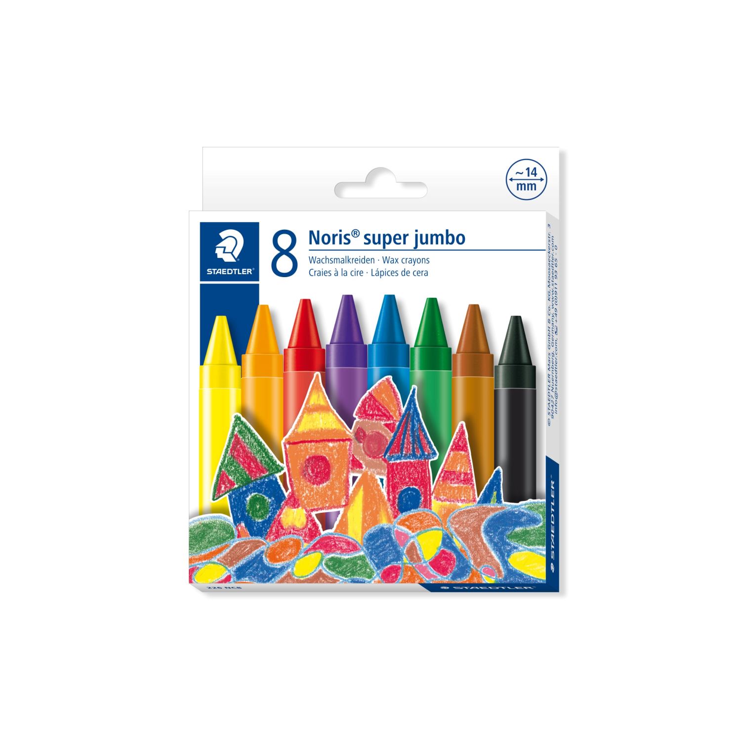 Staedtler Noris Super Jumbo, масляные мелки, 8 цветов