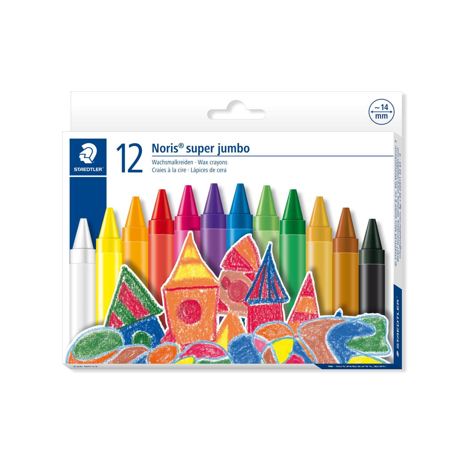 Staedtler Noris Super Jumbo, масляные мелки, 12 цветов