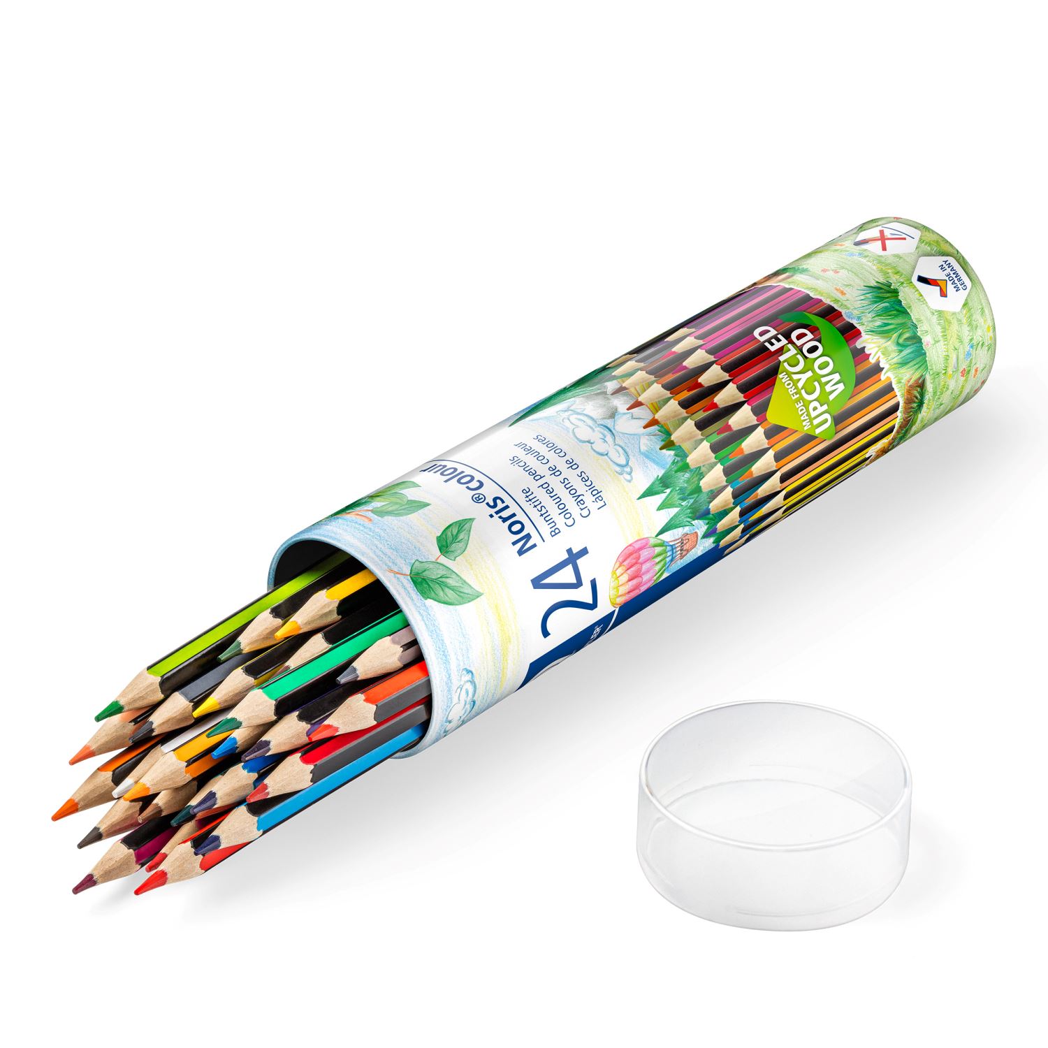Набор цветных карандашей Staedtler Noris, 24 цвета, металлический рулон