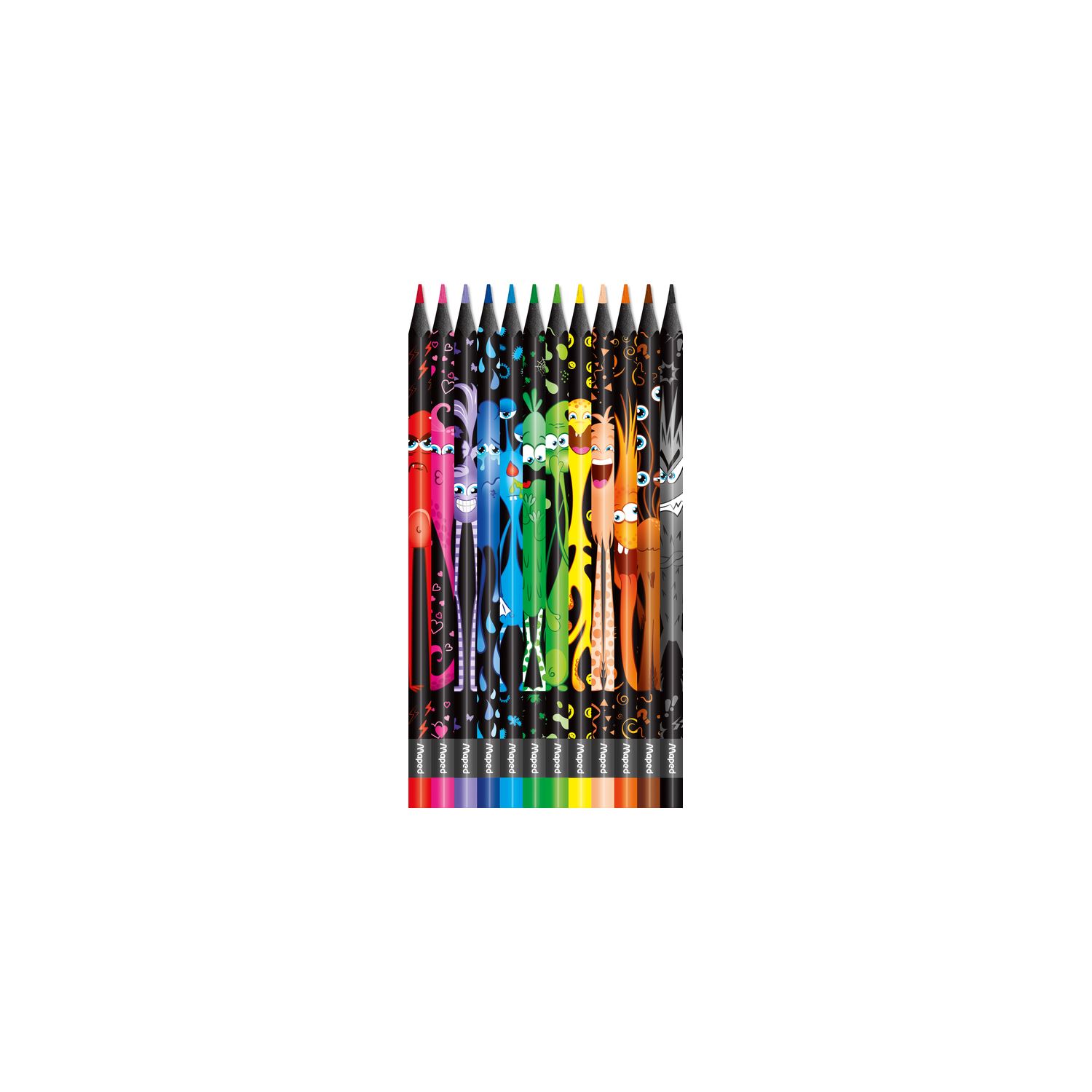 Maped Color'Peps Monster Siyah Kuru Boya Kalemi 12 Renk