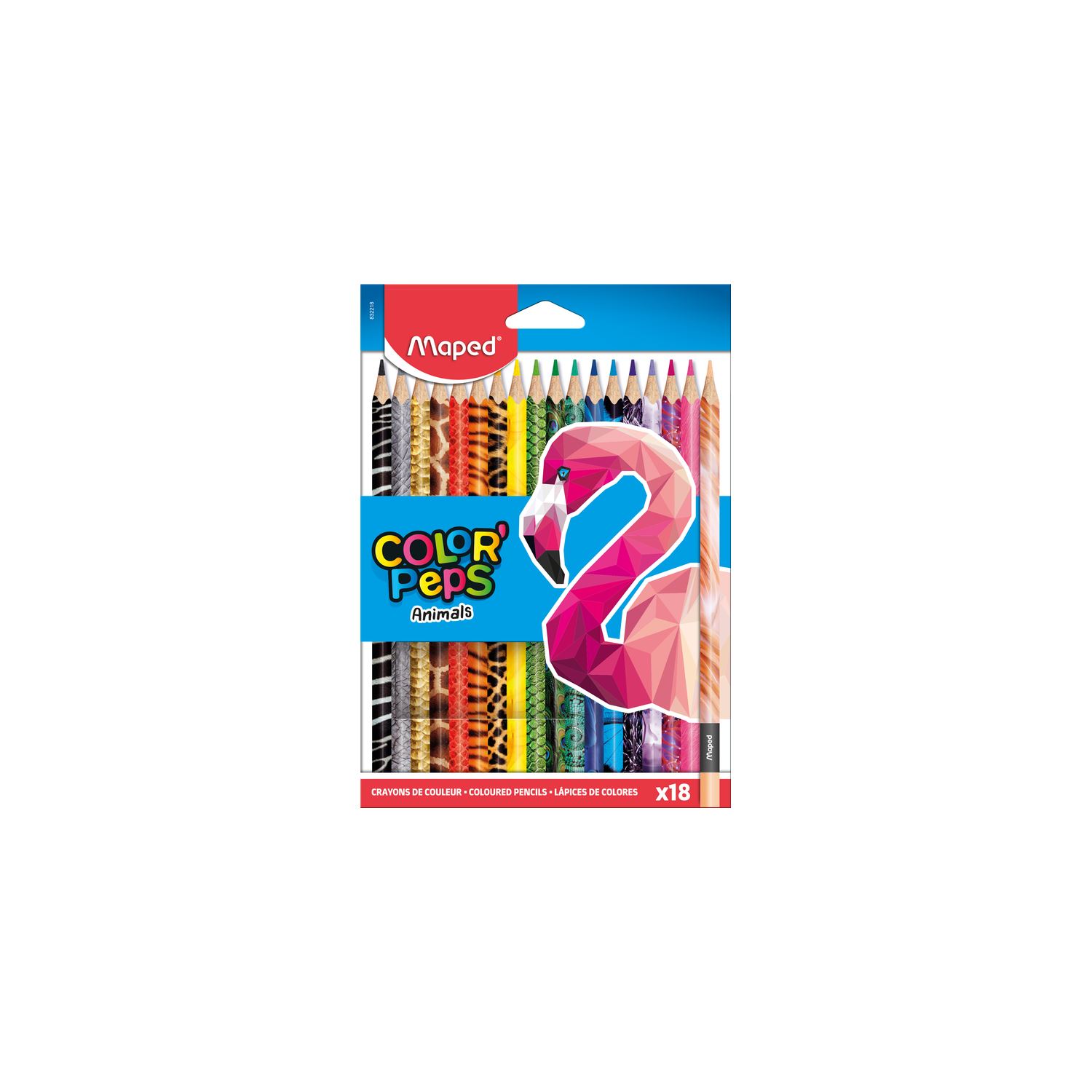 Maped Color'Peps Animals Kuru Boya Kalemleri 18 Renk