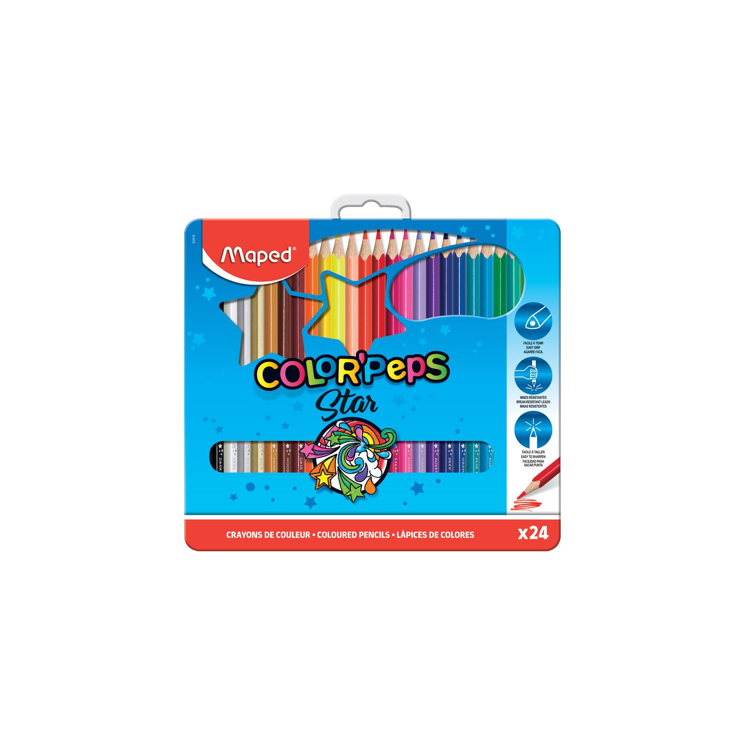 Maped Color'Peps 24 Renk Kalem Boya Metal Kutuda