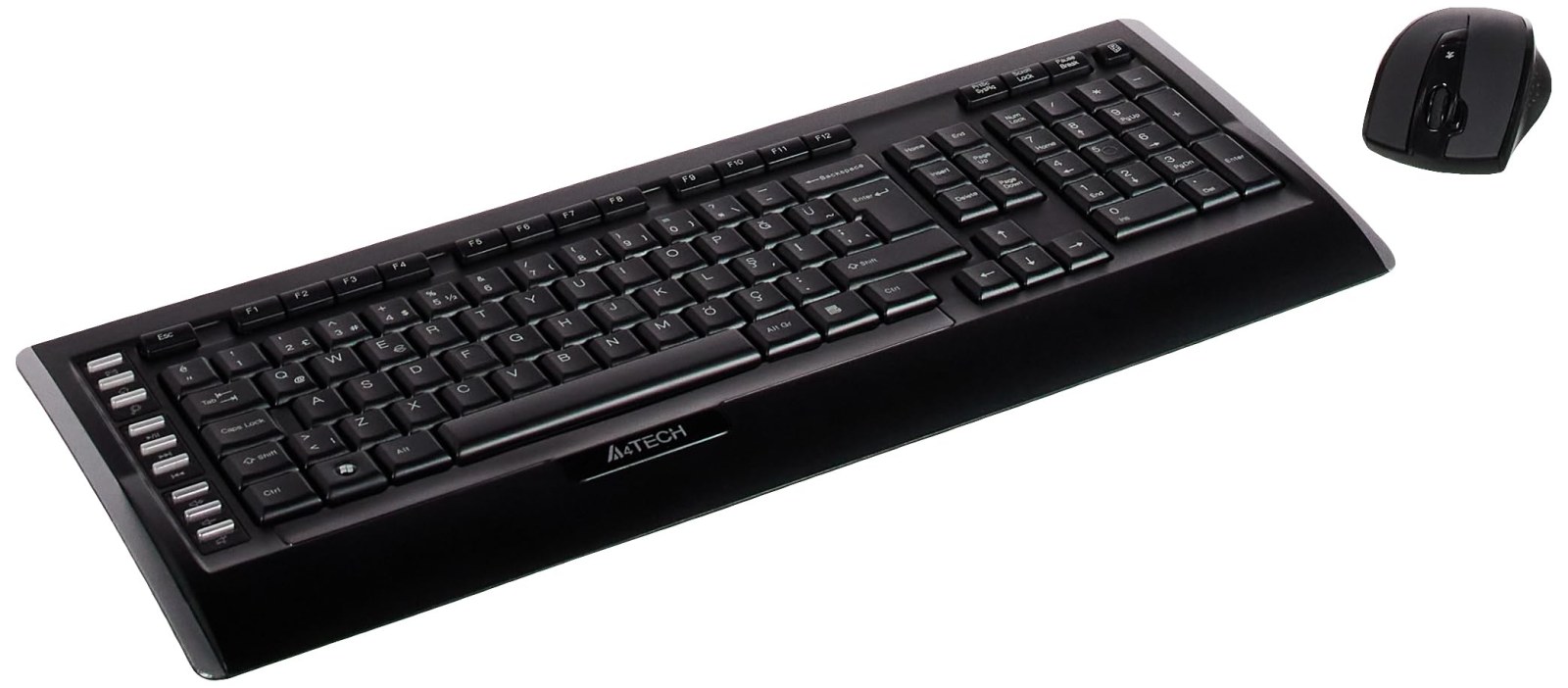 A4 TECH 9300F Wireless Turkish Q Keyboard and vTrack Mouse Set, Black