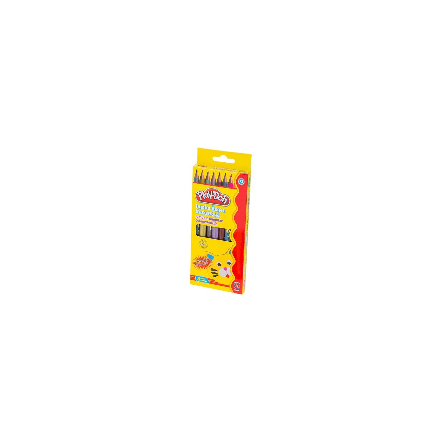 Play-Doh Jumbo Metallic and Neon Coloured Pencil Set, 12 Colours