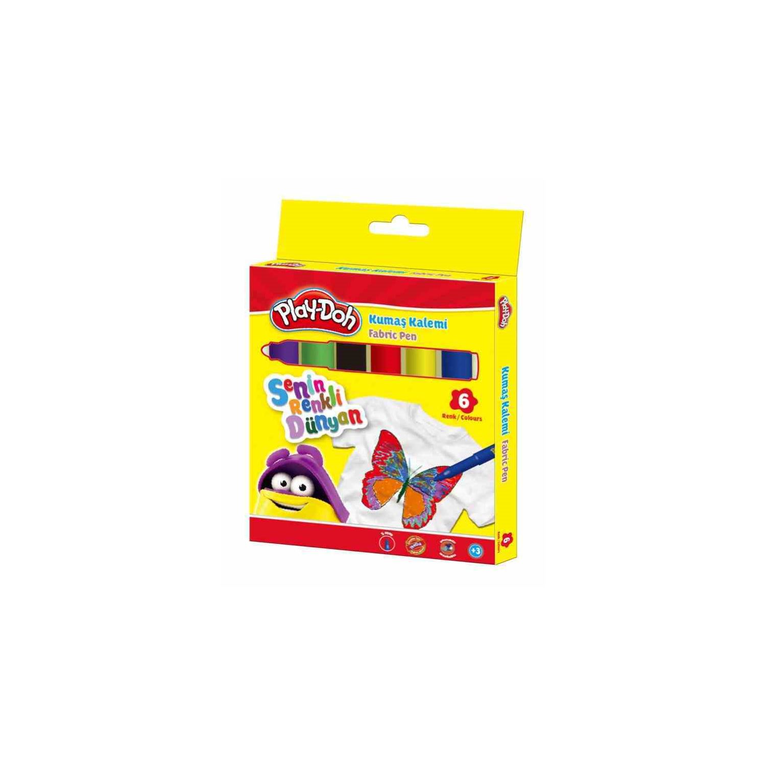 Play-Doh Fabric Marker Set, 6 Colours