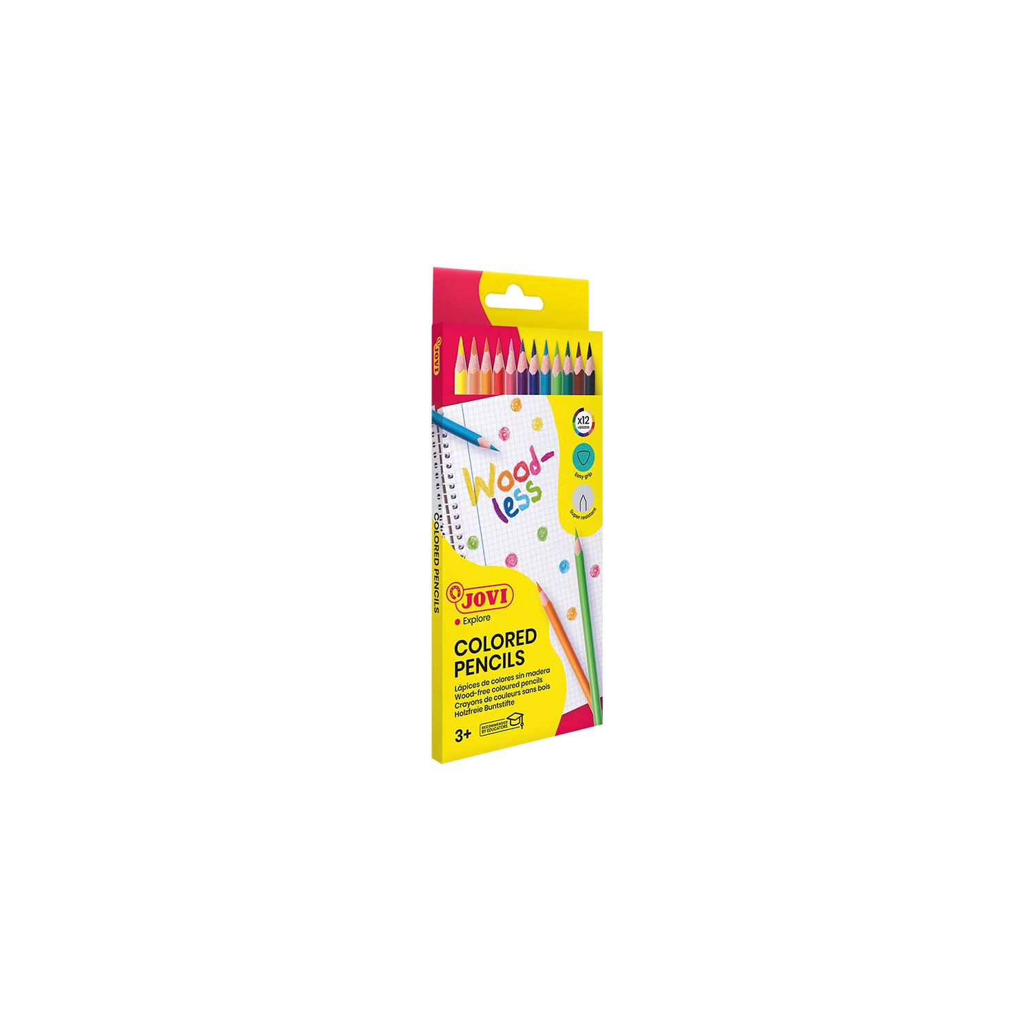 Jovi Woodless Coloured Pencils, 12 Colours