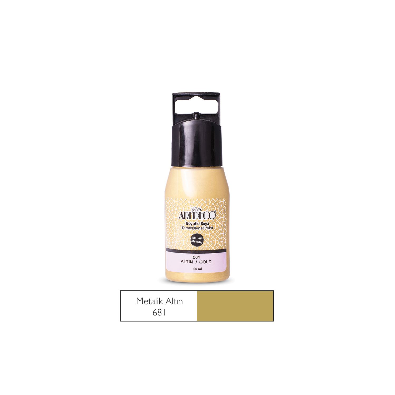 Artdeco Metalik Boyutlu Boya 60ml Altın