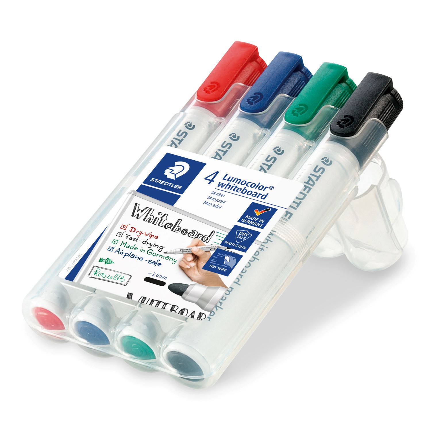 Staedtler Lumocolor — набор маркеров для белой доски, 4 цвета