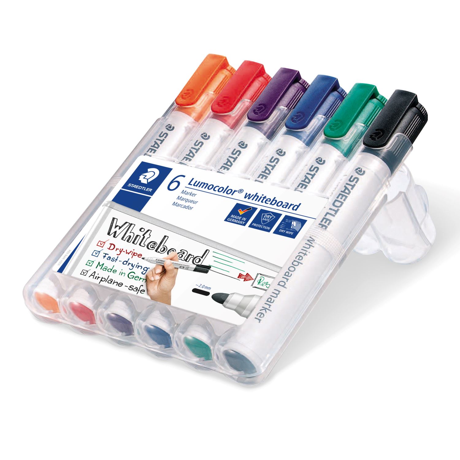 Staedtler Lumocolor, набор маркеров для белой доски, 6 цветов