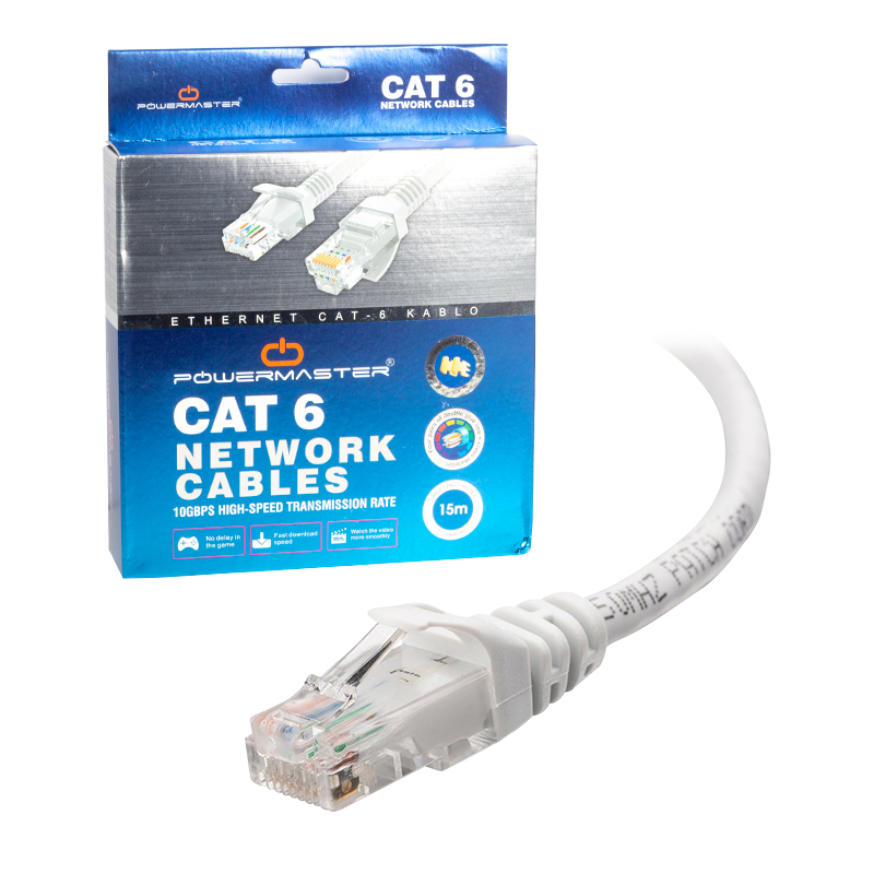 Powermaster STK01612 10402 PM CAT6 Ethernet Cable, 15 m, Boxed