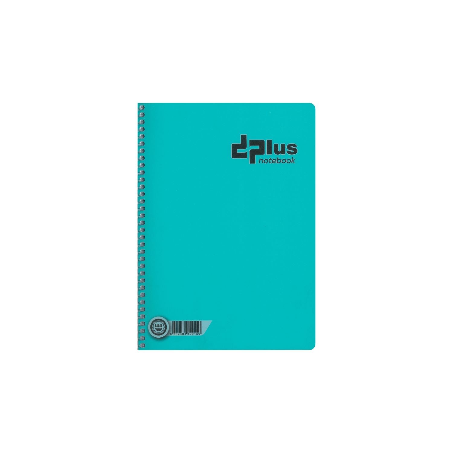 Dplus A4 Kareli Plastik Kapak Telli 144Yp Defter TURKUAZ