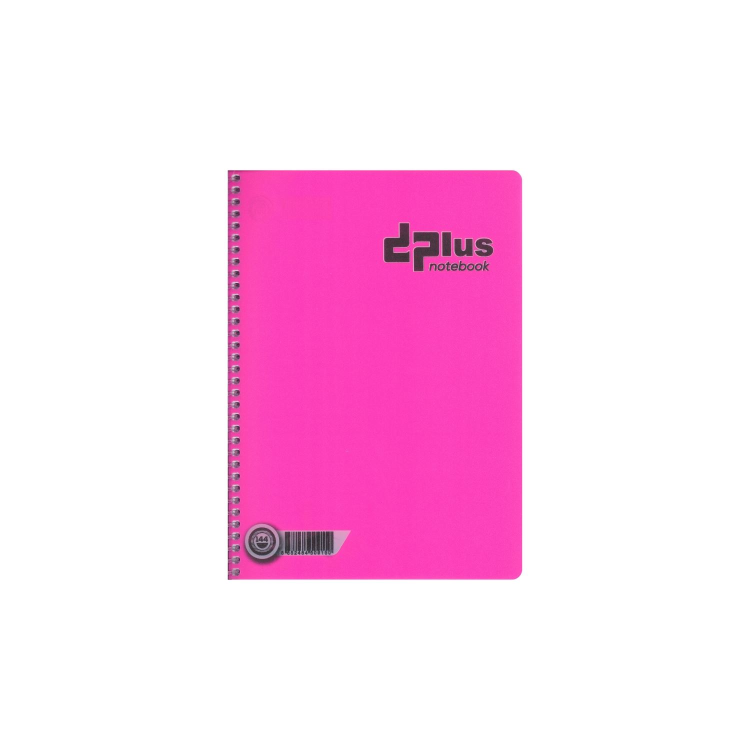 Dplus A4 Kareli Plastik Kapak Telli 144Yp Defter Pembe