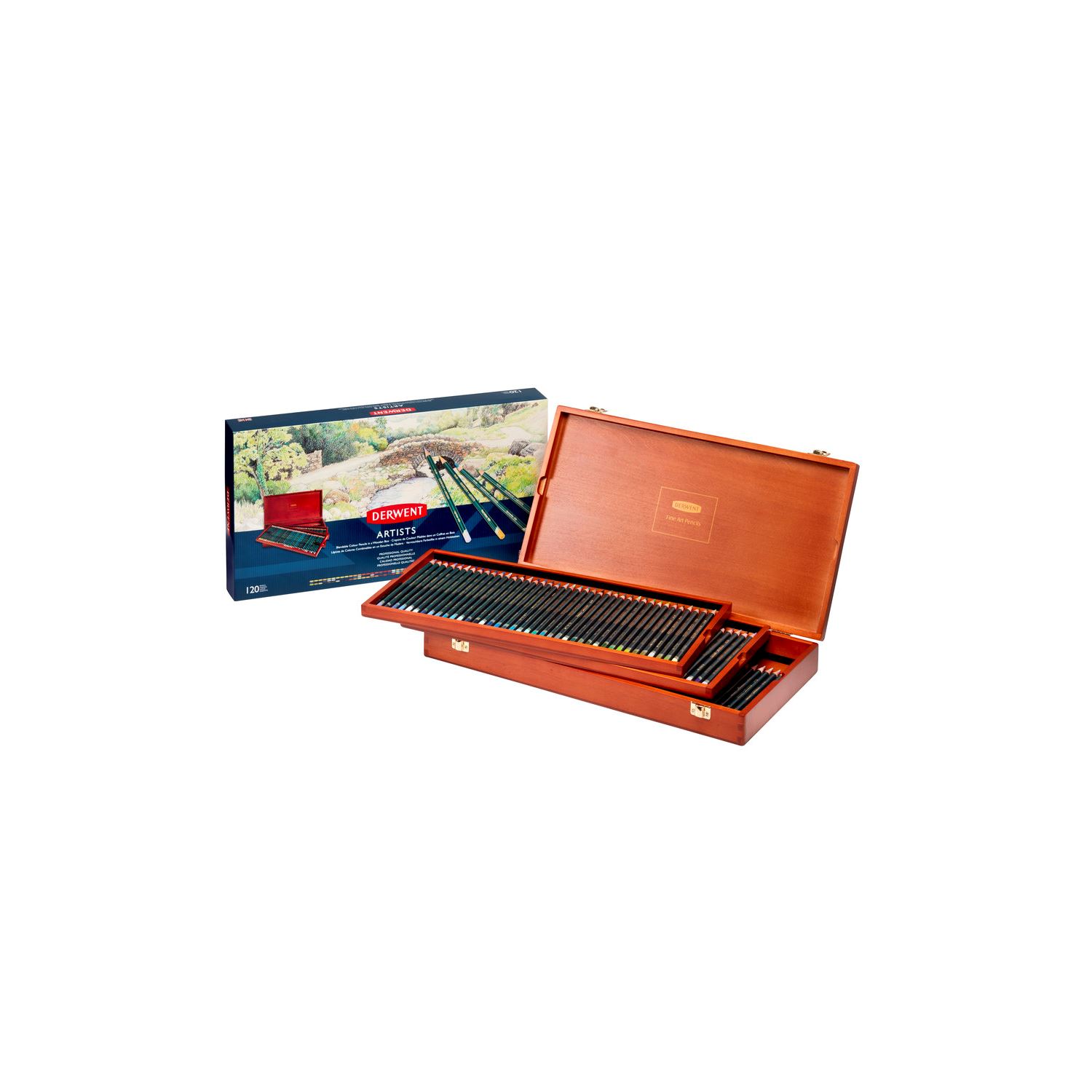 Derwent Artists 120 Lİ Kuru Boya Kalemi Ahşap Set