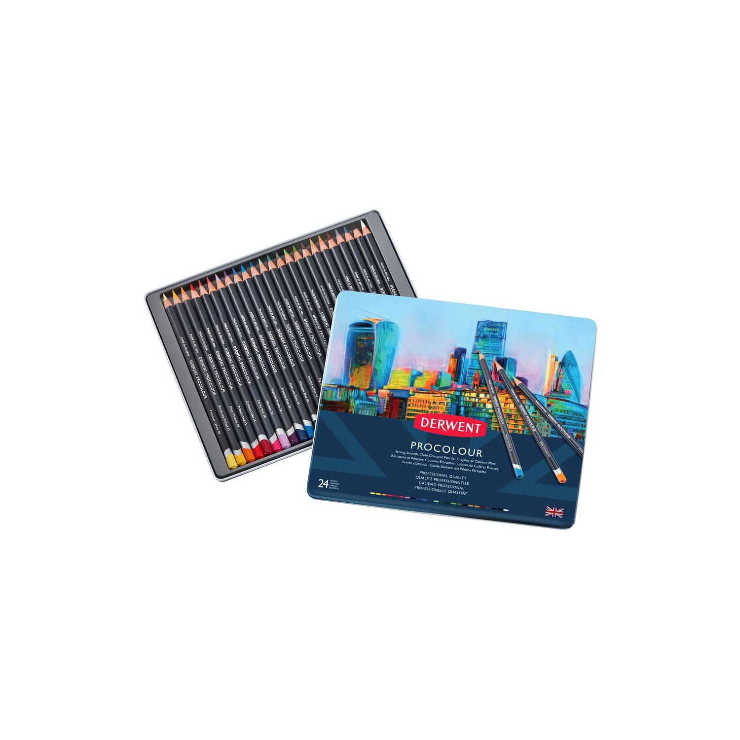 Derwent Procolour Kuru Boya Kalem Seti 24 Renk