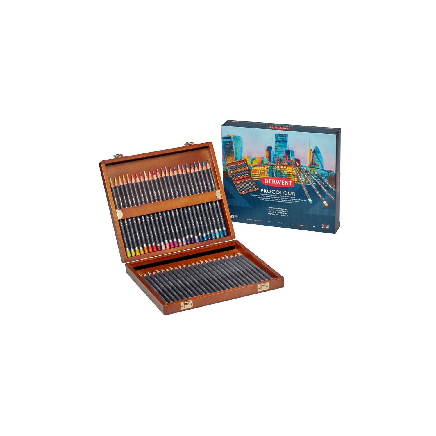 Derwent Procolour Kuru Boya Kalem Ahşap Set 48 Renk