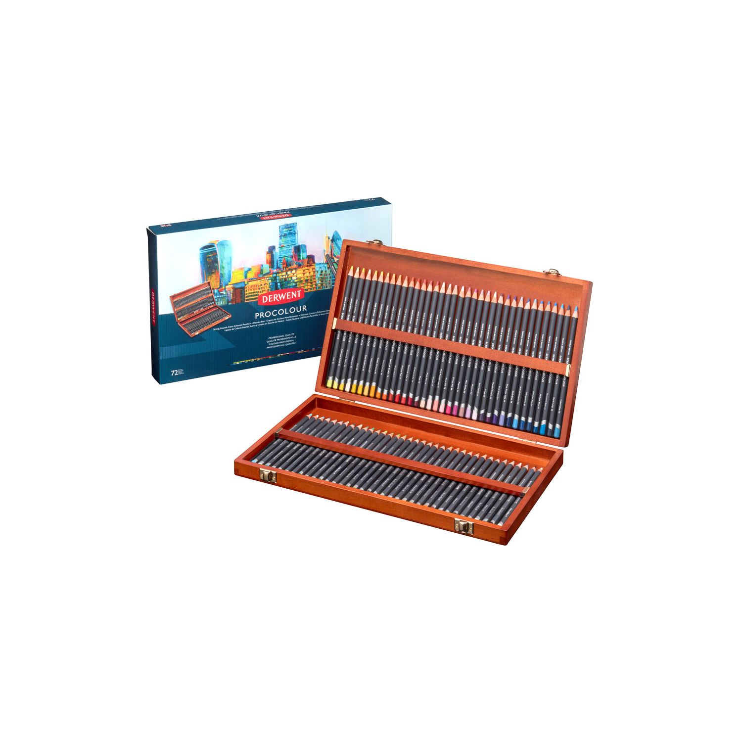 Derwent Procolour Kuru Boya Kalem Ahşap Set 72 Renk