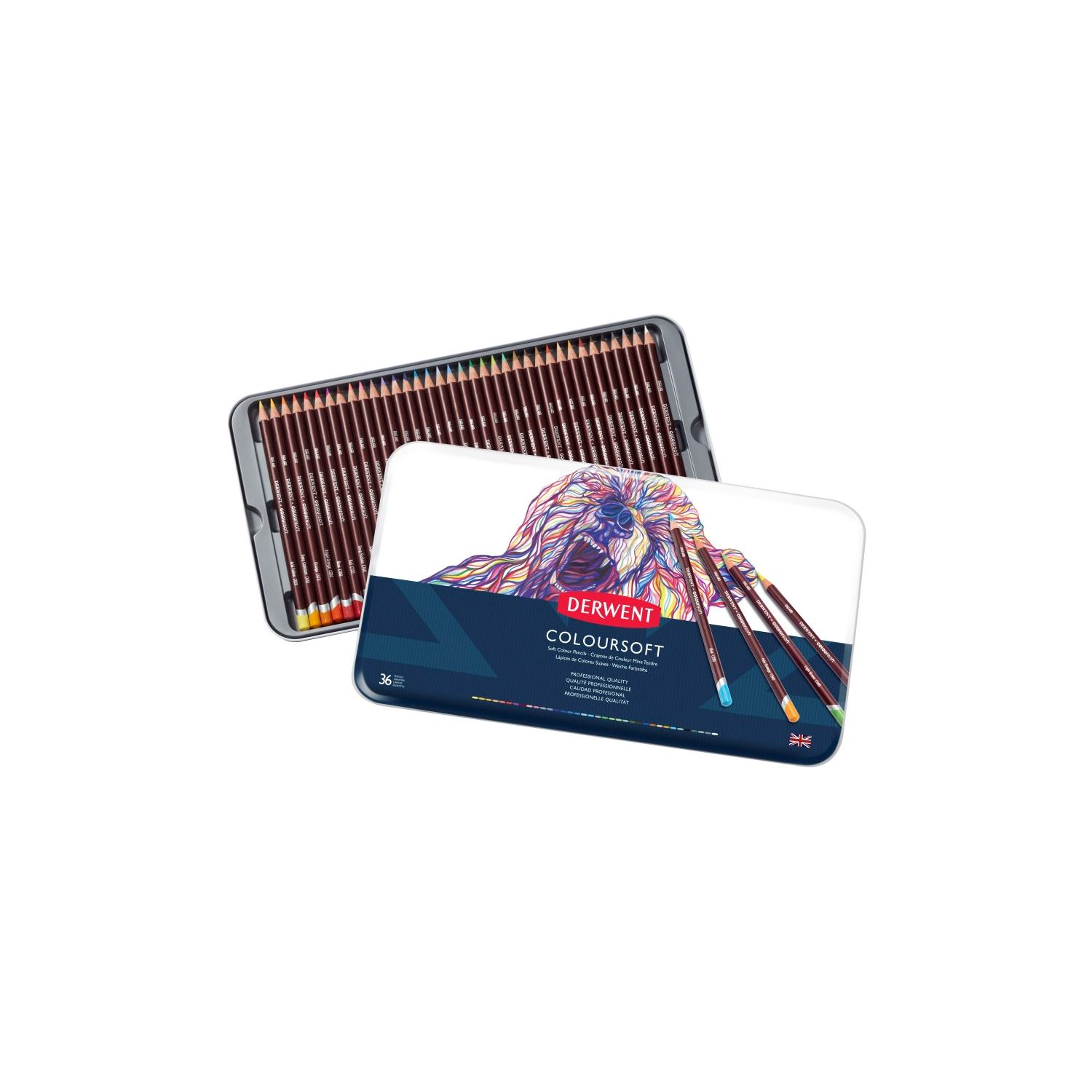 Derwent Coloursoft Kuru Boya Kalem Seti 36 Renk
