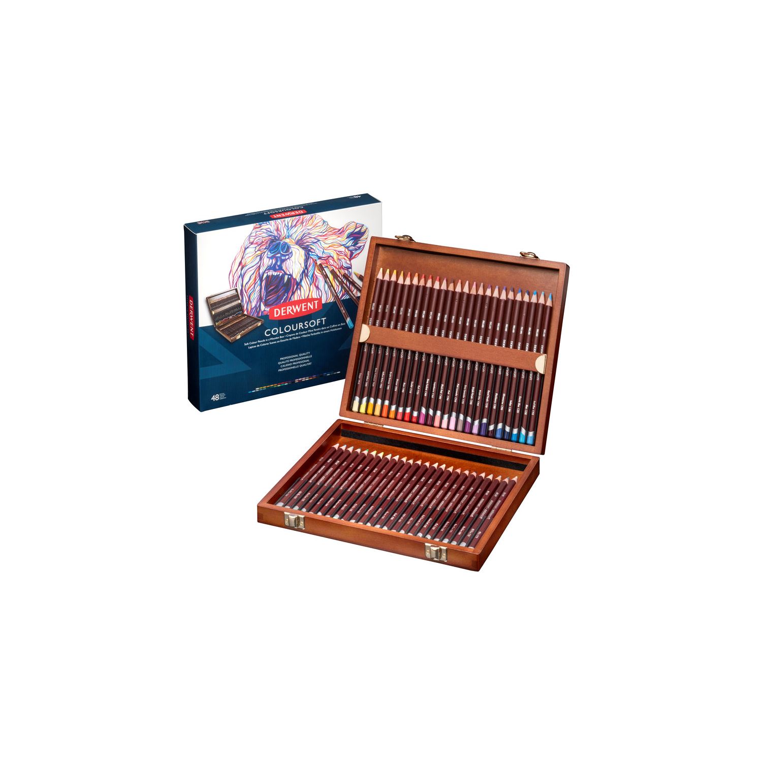 Derwent Coloursoft Kuru Boya Kalem Ahşap Set 48 Renk