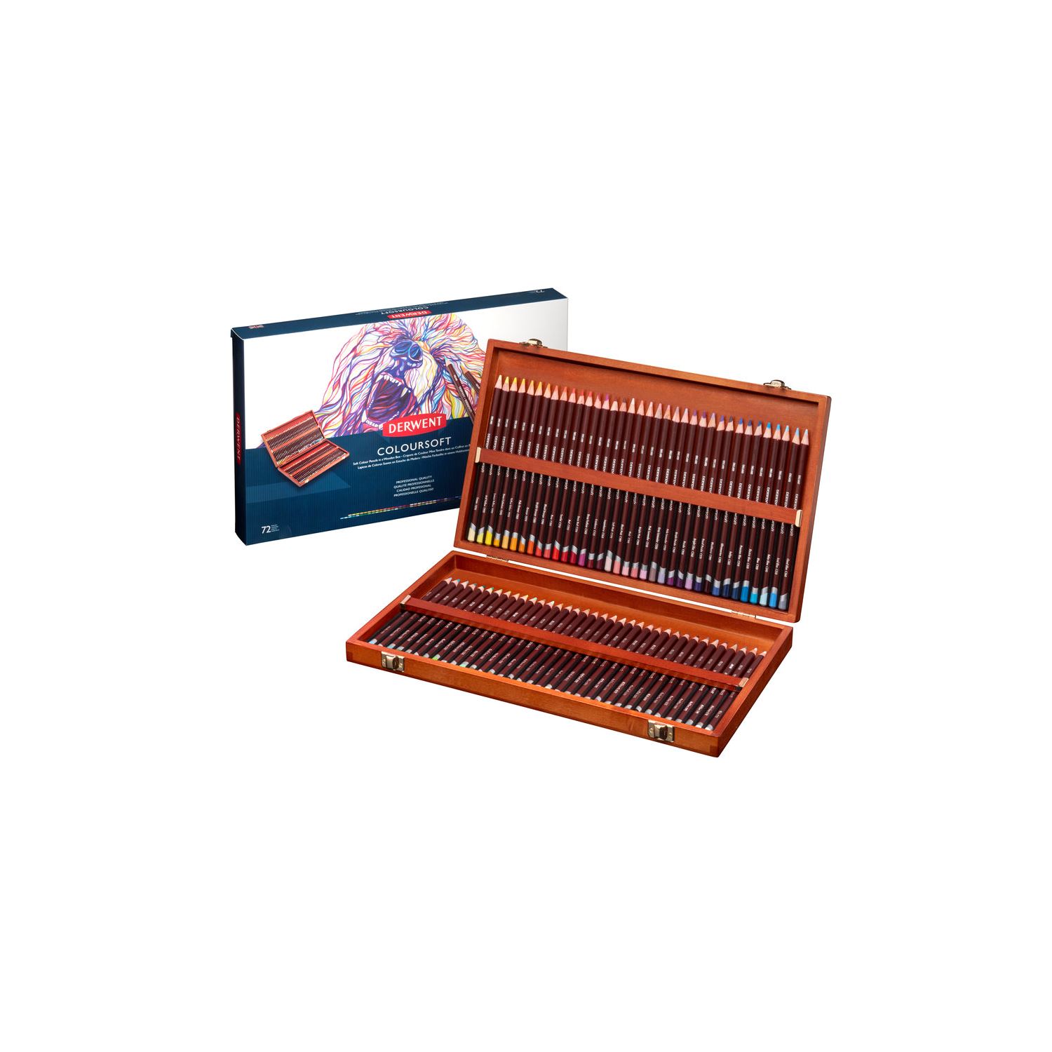 Derwent Coloursoft Kuru Boya Kalem Ahşap Set 72 Renk