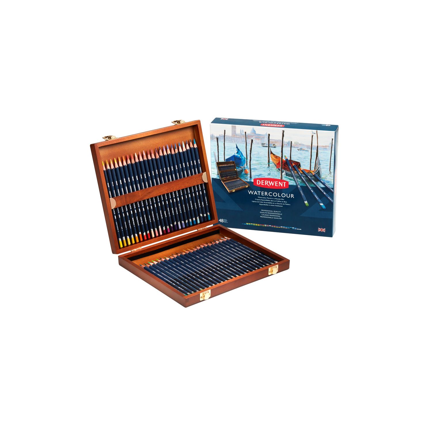 Derwent Watercolour Sulu Boya Kalemi Ahşap Set 48 Renk