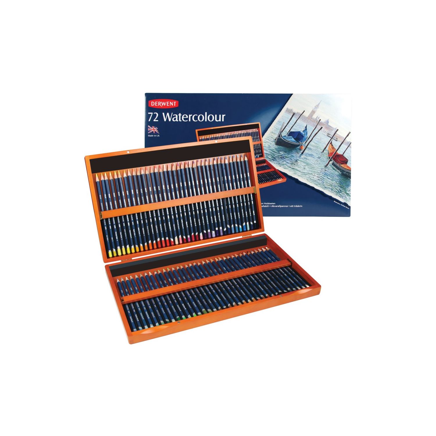 Derwent Watercolour Sulu Boya Kalemi Ahşap Set 72 Renk