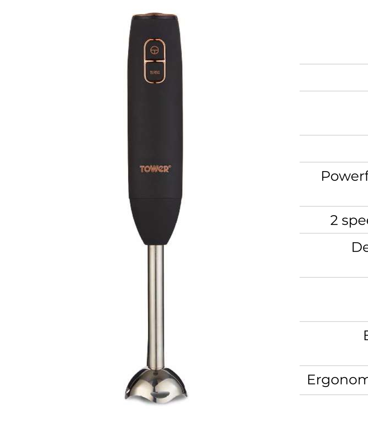 Tower Cavaletto T12059RG El Blenderı 600 W Siyah