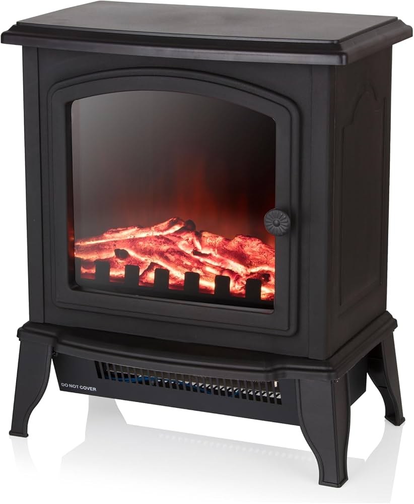 Warmlite Mable WL46021, электрическая печь 2000 Вт, чёрная