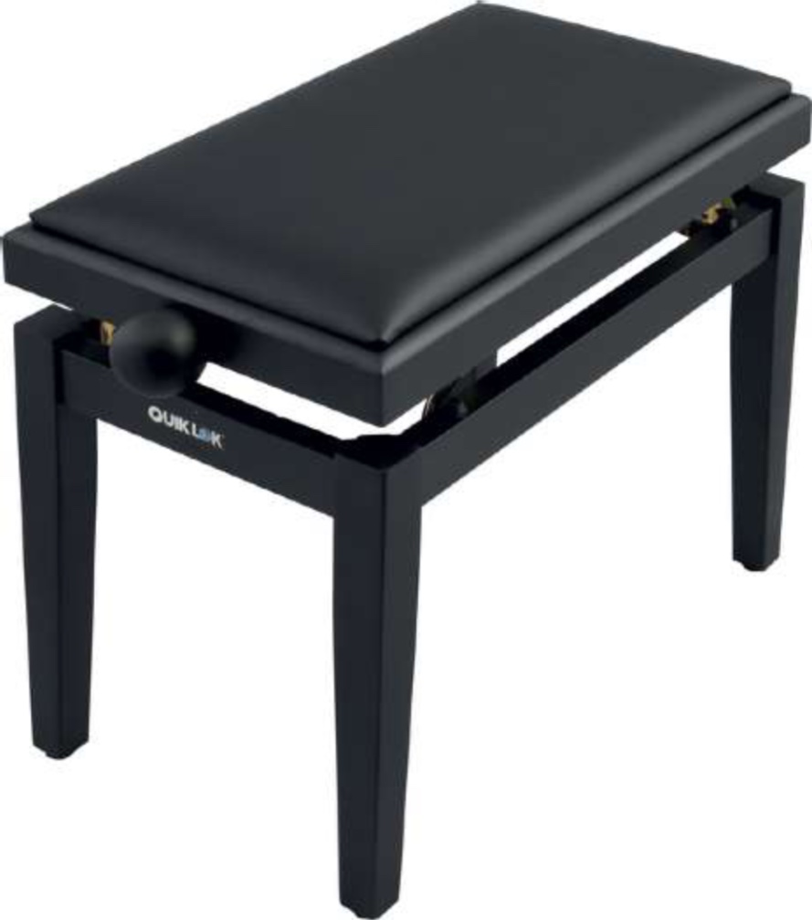 Quik Lok PB/100WHS Height-Adjustable Wooden Piano Bench, Matte White