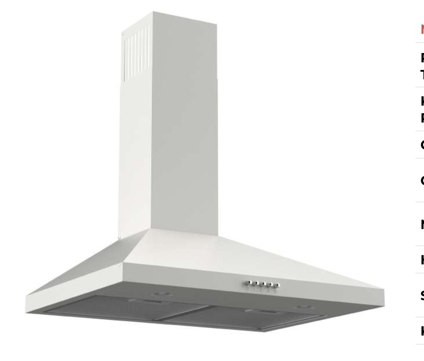 Ferre Pyramid 60-P-WH-PB 60 cm Beyaz Piramit Davlumbaz