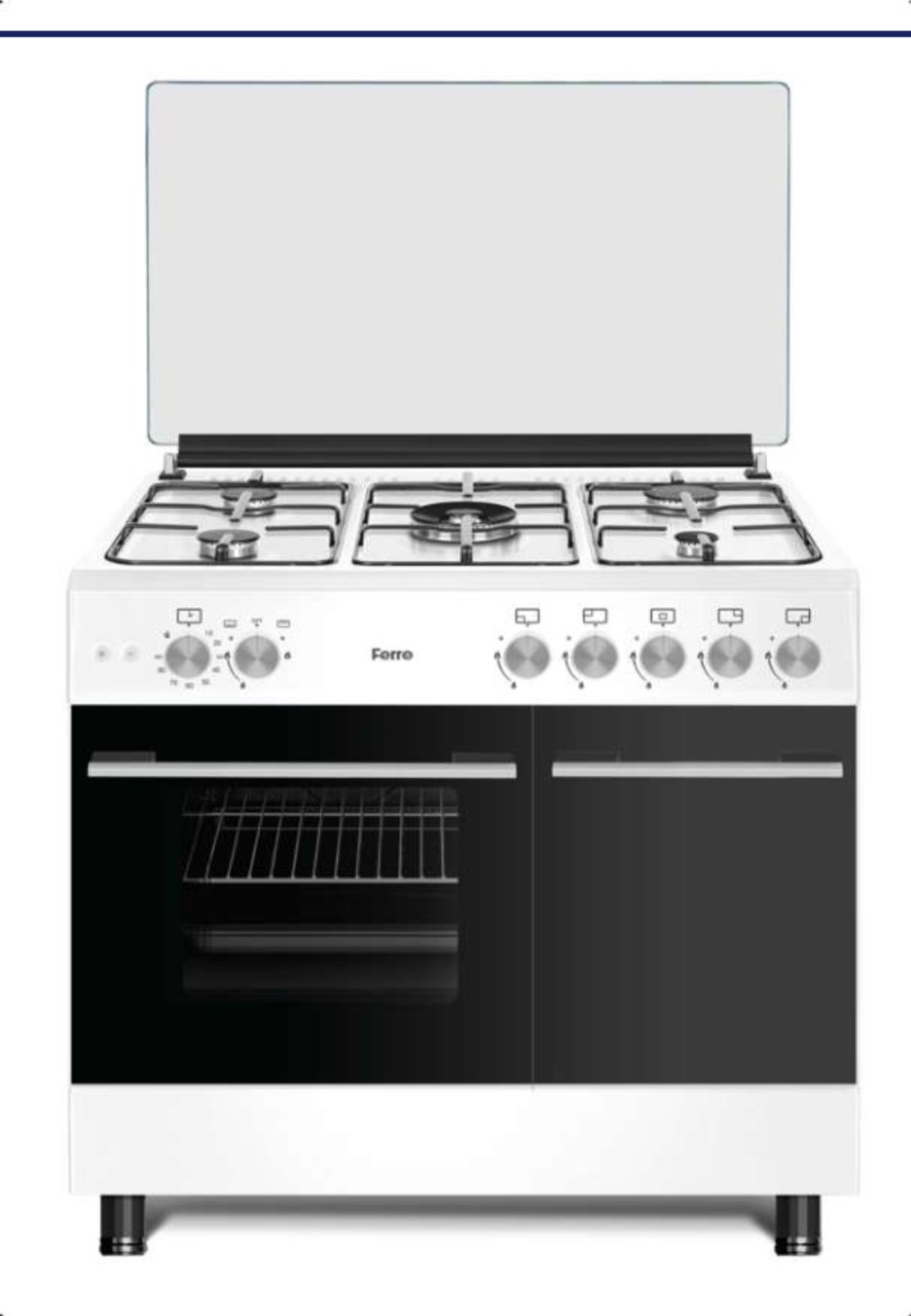 Ferre Luxury 90 cm Gazlı Fırınlı Kuzine Beyaz